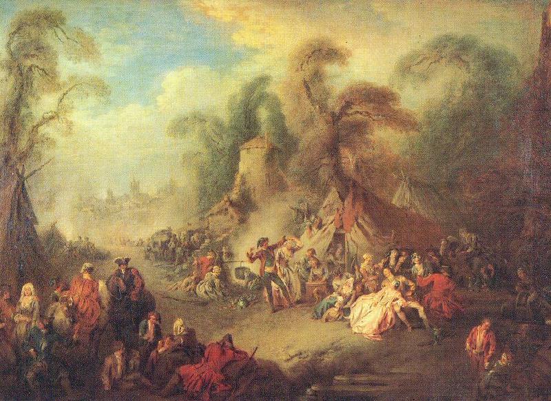 Pater, Jean-Baptiste A Country Festival with Soldiers Rejoicing Sweden oil painting art